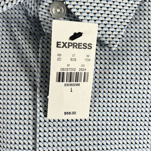 ๐ฅ๐ฅโ2 shirts - EXPRESS Slim 1MX Long Sleeve Button Down Dress Shirts Sz Lg - NW - Picture 10 of 11